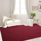 Area Rugs for Bedroom Living Room, 4x6 Rose Red Super Soft Comfy Thickened Memory-Foam Indoor Carpets, Modern Aesthetic Minimalist Carpet for Boys Girls Adults Apartment Nursery Home Décor