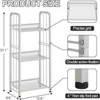 Bookshelf Storage Shelf Small Bookcase Freestanding Storage Stand for Living Room, Bedroom, Kitchen Rust Resistance, Easy Assembly Free Combination Multi-Functional Organizer (3 Tiers, White)