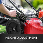 PowerSmart Self Propelled Gas Lawn Mower, 22 in. 170cc OHV Engine 2-in-1 Rear Wheel Drive, High Wheels, 6-Position Height Adjustment