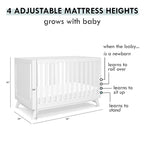 DaVinci Otto 3-in-1 Convertible Crib in White, Greenguard Gold Certified