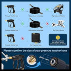 Saker Foam Cannon for Pressure Washer Kit with 10 PCS Saker Pressure Washer Hose Connector Set,Pressure Washer Gun for Car Washing and Cleaning,M22-14 Swivel to 3/8'' QC, 3/4" to QD