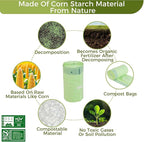 13 Gallon Compostable Trash Bags with Handle-Tie, Thick 0.87 Mil, 49.21 Liter, 30 Bags, Tall Kitchen Food Scrap Waste Bag, ASTM D6400, US BPI and OK Compost Home Certified