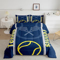 Feelyou Kids Tennis Comforter Set King Size Tennis Sports Bedding Set for Boys Girls Teens Bedroom Decor Tennis Gaming Comforter Women Men Tennis Lovers Duvet Set with 2 Pillow Case