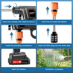 1500W Portable Battery Power Washer, 60Bar/870PSI Electric Pressure Washer Handheld High Pressure Car Washer Gun with 2 Nozzles, 2 Battery, 5m Hose Cordless Jet Washers for Car/Floor/Patio
