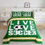 Feelyou Football Bedding Set King Size Rugby Sports Comforter Set for Kids Boys Girls Decor Soccer Ball Game Comforter Gift for Football Lover Duvet Set Bedroom Quilt Set