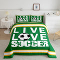 Feelyou Football Bedding Set Queen Size Rugby Sports Comforter Set for Kids Boys Girls Decor Soccer Ball Game Comforter Gift for Football Lover Duvet Set Bedroom Quilt Set