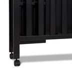 DaVinci Dylan Folding Portable 3-in-1 Convertible Mini Crib and Twin Bed in Ebony, Greenguard Gold Certified