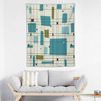 ICMOLYYENLO Boho Medieval Cat Tapestry, Abstract Atomic Starburst Geometric Aesthetic Art Wall Hanging For Bedroom Living Room Dormitory 50x60 Inches