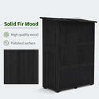 MCombo Outdoor Storage Cabinet, Wooden Storage Shed with Latch, Outside Garden Tool Shed with 2 Doors for Patio Yard Lawn, 1900 (Black, Large)