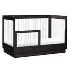 Babyletto Harlow Acrylic 3-in-1 Convertible Crib with Toddler Bed Conversion Kit in Black with Acrylic Slats, Greenguard Gold Certified