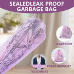 VOK 13 Gallon Trash Bags with Lavender Print & Drawstring, Tear-Resistant Tall Kitchen Garbage Bags, Heavy-Duty Kitchen Trash Bags for Home, 50 Counts