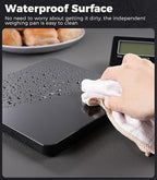 Atogou Wireless Kitchen Scale, 22lb/10kg Food Scale with Detachable Display & Larger Platform, 0.01oz/1g, 9 Units, Counting Function, Stainless Steel, for Cooking, Baking, Shipping, Black
