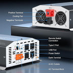 4000 Watt Pure Sine Wave Inverter 12v DC to 110v 120v AC Converter,8000W Peak Power Inverter with 4 AC Outlets,USB Port,Type-C,Remote Control LCD Display for Truck, RV, Vehicles, Solar Off-Grid
