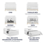 Delta Children babyGap Oxford 6-in-1 Convertible Crib + Brannan Bear Bookcase with Bins + Brannan Bear Wall Shelf with 4 Hooks, Bianca White/Natural (Bundle)
