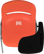 Flash Furniture HERCULES 5 Pack Orange Ergonomic Shell Chair with Left Handed Flip-Up Tablet Arm