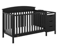 Graco Benton 4-in-1 Convertible Crib and Changer (Black) – GREENGUARD Gold Certified, Crib and Changing -Table Combo, Water-Resistant Changing Pad, Converts to Toddler Bed, Daybed & Full-Size Bed