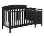 Graco Benton 4-in-1 Convertible Crib and Changer (Black) – GREENGUARD Gold Certified, Crib and Changing -Table Combo, Water-Resistant Changing Pad, Converts to Toddler Bed, Daybed & Full-Size Bed