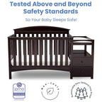 Delta Children Abby Convertible Crib 'N' Changer, Dark Chocolate + Serta Perfect Slumber Dual Sided Recycled Fiber Core Crib and Toddler Mattress (Bundle)
