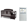 Delta Children Abby Convertible Crib 'N' Changer, Dark Chocolate + Serta Perfect Slumber Dual Sided Recycled Fiber Core Crib and Toddler Mattress (Bundle)