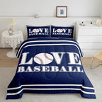 Kids Baseball Comforter Set Full Size Sports Game Bedding Set for Boys Girls Teens Bedroom Decor Baseball Gaming Comforter Gift for Baseball Lover Duvet Set with 2 Pillow Case