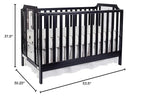 Suite Bebe Celeste 3 in 1 Convertible Island Crib Wood and Acrylic, Black