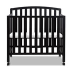DaVinci Dylan Folding Portable 3-in-1 Convertible Mini Crib and Twin Bed in Ebony, Greenguard Gold Certified