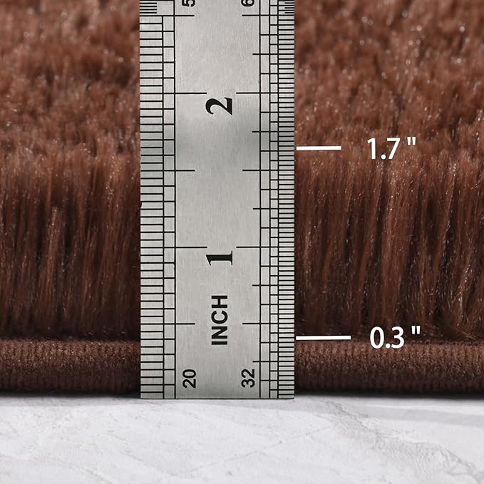 6x9 Large Area Rugs for Living Room, Super Soft Fluffy Modern Bedroom Rug, Brown Coffee Indoor Shag Fuzzy Carpets for Girls Kids Nursery Room Home Decor