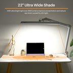 LED Architect Desk Lamp with Clamp, Metal Swing Arm 2000 Lumens Dimming Office Table Lamp for Task Work Drafting Reading Desktop, 234PCS Bright LEDs, 24W, 5 Color Temperatures Workbench Lamp