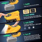 Portable Power Inverter Compatible with DeWALT 20V,Ecarke Real 200W Outdoor Generators with 2 USB&Type-C&AC,DC 20V to AC 110V Portable Power Station, Charger Adapter Battery Powered Outlet(no battery)