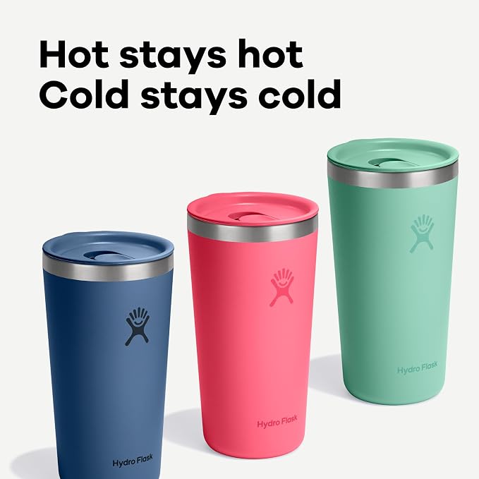 Hydro Flask All Around Tumbler Press-In Lid, Insulated Travel Mug, Stainless Steel Coffee Cup 16 Oz Mermaid Green