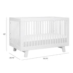 Babyletto Hudson 3-in-1 Convertible Crib with Toddler Bed Conversion Kit in White, Greenguard Gold Certified , 53.75x29.75x35 Inch (Pack of 1)