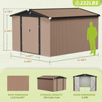 Metal Storage Shed,Outdoor Storage Building 10x12,Large Backyard Sheds with Lockable Doors,Waterproof Outside Storage Shed