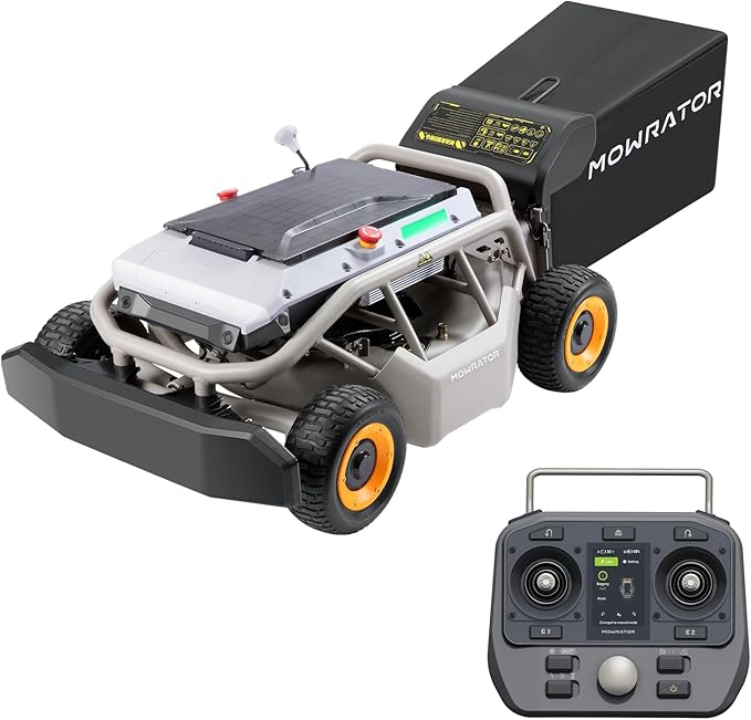 Remote Control Lawn Mower S1 4WD 56V12Ah, Multi-Functions RC Lawn Mower with 1.5-4.3 Inch Cutting Height 21 Inch Cutting Width for 75% Slope(37°) for Mowing 0.75 Acres