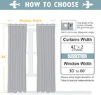 ChrisDowa Blackout Curtains 84 inches Long for Bedroom - 2 Panels Set Grommet Thermal Insulated Room Darkening Curtains for Living Room (Grey, 42 x 84 Inch)