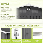 10x14 FT Outdoor Storage Shed,Metal Tool Sheds,Waterproof Outside Storage Shed,Large Storage Building with Lockable Door