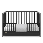 Graco Teddi 5-in-1 Convertible Crib with Drawer (Black) – GREENGUARD Gold Certified, Crib with Drawer Combo, Full-Size Nursery Storage Drawer, Converts to Toddler Bed, Daybed and Full-Size Bed