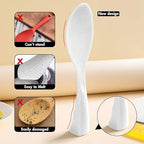 Silicone Standing Rice Spatula with Non-Stick Paddle, Heat Resistant Rice Cooker Spoon, Serving Spoon for Grains (White)