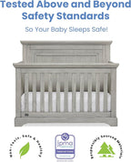 Delta Children Simmons Kids SlumberTime Paloma 4-in-1 Convertible Baby Crib - Greenguard Gold Certified, Rustic Mist