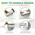 AIRNEX Collapsible Compost Bin Kitchen Counter Caddy - 1 Gallon Countertop Compost Bin with Lid Made of Wheat Straw - Odorless Kitchen Compost Bin Countertop with 20 Compost Bags and 2 Carbon Filters