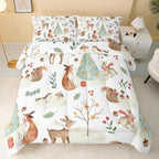 Christmas Comforter King Size,Rabbit Deer Comforter Set for Kids Teens Girls Boys,3Pcs Bedding Set Printed Comforter with 2 Pillowcases,Down Alternative,Soft and Lightweight，King Size