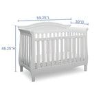 Delta Children Lancaster 4-in-1 Convertible Baby Crib, Bianca White + Serta Perfect Slumber Dual Sided Recycled Fiber Core Crib and Toddler Mattress (Bundle)