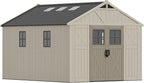 Devoko 10 x 12 FT Plastic Outdoor Storage Shed with Windows, Resin Tools Shed with Floor Large Storage Garden Shed for Patio,Garden, Backyard, Lawn, Beige