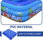 Baiao Inflatable Swimming Pool for Adults, Blow Up Pool for Backyard, Garden, Indoor, or Summer Outdoor Play Water Happy Family Time 78.8" x 49" x 20" (200CM)