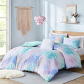 Intelligent Design Queen/Full Size Comforter Set, Watercolor Queen Bedding Sets, Tie Dye Comforter Set for Teen Girl & Boys, 4 Pieces Cassiopeia Comforter, Sham, Throw Pillow Full/Queen Pink/Blue