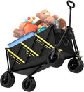 Wagon cart Foldable、Portable cart，Pets carts，with Large All-Terrain Beach Wheels and Drink Holder for Sports, Shopping, Camping