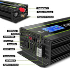 NOVOPAL 3000 Watt Pure Sine Wave Power Inverter DC 12V to AC 110V 120V Rv Inverters with 3 AC Outlets,High Power Terminal-16 ft Remote Control, LCD Display for Truck, Hurricane, Home