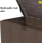 180 Pro Gallon Waterproof Outdoor Storage Bin Resin Deck Box for Patio, Poolside, and Garden, Lockable & UV-Resistant, Brown