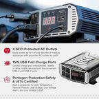 Cobra PRO 1500W Professional Grade Power Inverter, Portable – 1500-Watt Car Charger, 4 Grounded AC Outlets, 2 Fast Charge USB Ports and Remote Controller (CPIALCDG1) Compatible