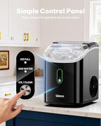 Silonn Nugget Ice Maker Countertop, Pellet Ice Machine with Self-Cleaning Function, Sonic Ice Maker Produces 36lbs of Chewable Ice in 24 Hours, Ideal for Home Kitchen and Office (Black)