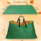 Leaf Bag for Collecting Leaves, 600D Oxford Cloth Collapsible Reusable Garden Yard Waste Tarp Container with Padded Handle 2 in 1 Leaf Collector Storage Bags Heavy Duty Leaf Tarp, 48" x 72"